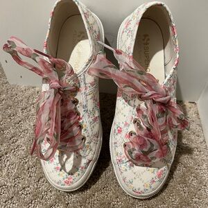 Superga x Loveshackfancy Women’s Floral Sneakers - White and Pink size 38